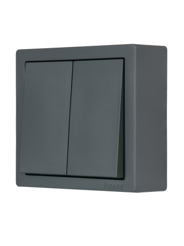 Выключатель 2-кл. ОП LETO графит LEZARD 752-3400-101