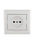 Розетка 1-м СП Mira 16А IP20 без заземл. с бел. вставкой керамика бел. LEZARD 701-0202-121