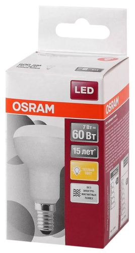 Лампа светодиодная LS R50 60 7W/830 230В FR E14 OSRAM 4058075282544