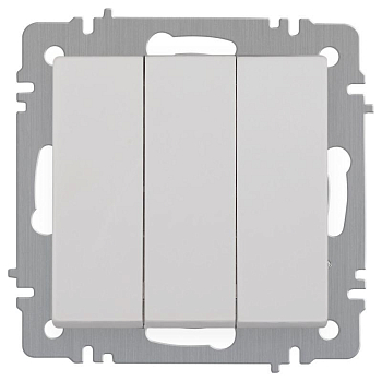 Выключатель Intro Accent 6-106-01 тройной 10А-250В IP20 СУ AL/CU бел. Intro Б0063531