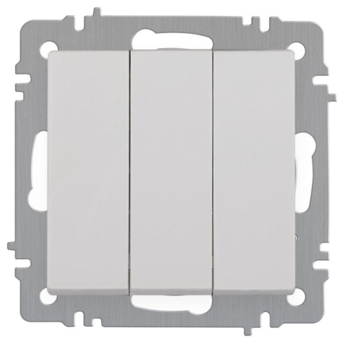 Выключатель Intro Accent 6-106-01 тройной 10А-250В IP20 СУ AL/CU бел. Intro Б0063531