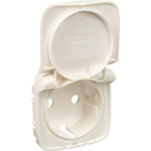 Панель лицевая Valena Allure для розетки 2К+З с крышкой бел. Leg 754845