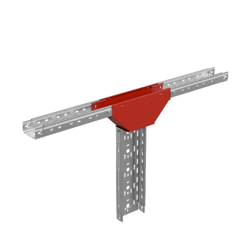 Переходник для ответвителя Т-образ. 50х200-300мм верт. с разворотом трассы на 90град. "ПЛЮС" (нижняя часть больше исходной) HD85 КМ PL18346