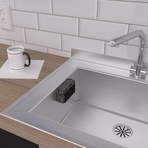 Держатель для хранения губки и кухонной утвари монтаж без сверления черн. Rexant 38-0693