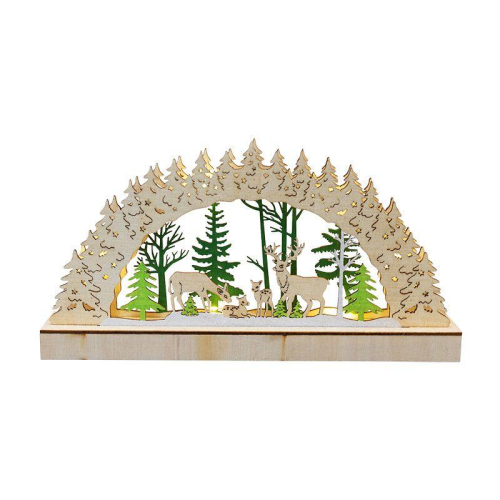 Фигура деревянная "Семейство оленей" 30х5х15.7см 1Вт IP20 с подсветкой Neon-Night 504-026