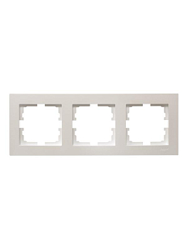 Рамка 3-местн. горизонт. VESNA жемчужно-бел. перламутр LEZARD 742-3000-148