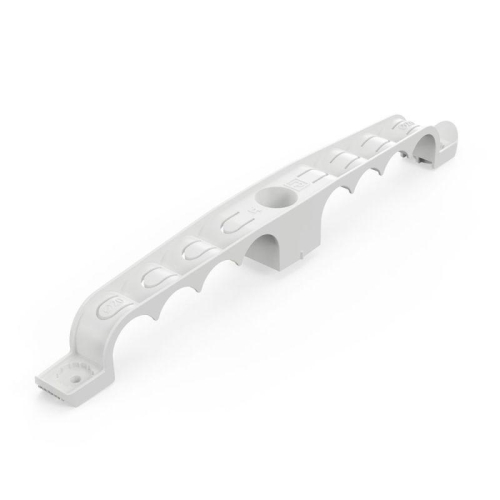 Держатель труб d20мм для прямого монтажа двусторонний на 8 мест сер. (уп.20шт) Промрукав PR13.03293