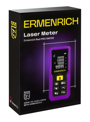 Рулетка лазерная Reel PRO GM100 фиолет. Ermenrich 85313