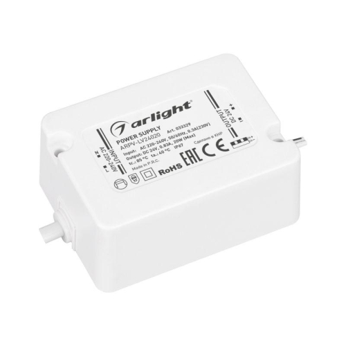 Блок питания ARPV-LV24020 24В 0.83А 20Вт IP67 пластик Arlight 033329