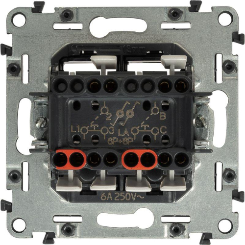 Выключатель кнопочный 2-кл. Valena In'matic 6А 250В безвинтов. зажимы механизм Leg 752018