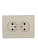 Розетка 2-м СП Deriy 16А IP20 без заземл. керамика крем. LEZARD 702-0303-128