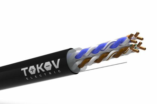 Кабель витая пара U/UTP 4х2х23AWG(0.57мм) кат.6 PE outdoor Fluke tested 305м (м) PRO TOKOV ELECTRIC TKP-C05-U-42-6-305-OD