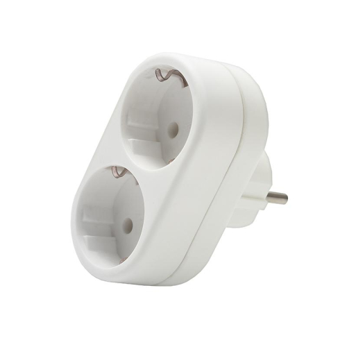 Разветвитель 2-м плоский с заземл. 16А 3500Вт 250В бел. DОМТОК 2653