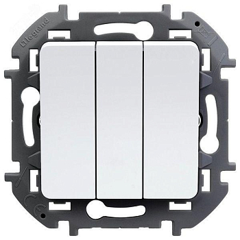 Выключатель 3-кл. Inspiria 10АХ 250В винтов. зажимы бел. IEK 673540