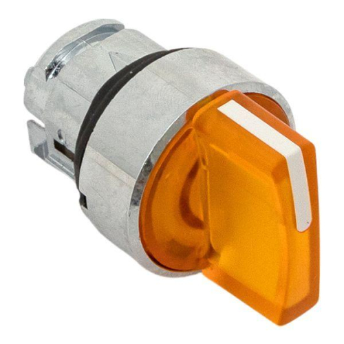 Механизм переключателя исполнительный ХB4 желт. на 3 положения возвратный без фиксации с подсветкой с короткой ручко IP65 EKF XB4BD3L-Y-65