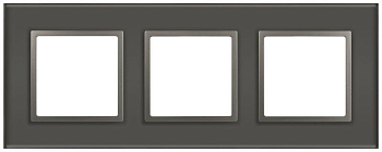 Рамка для розеток и выключателей ЭРА Elegance 14-5103-16 на 3 поста стекло титан Эра Б0065837