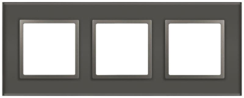 Рамка для розеток и выключателей ЭРА Elegance 14-5103-16 на 3 поста стекло титан Эра Б0065837