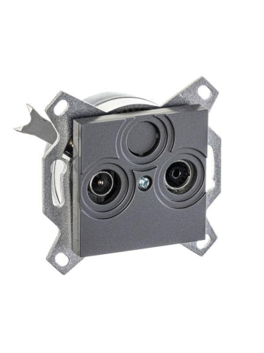 Розетка TV-R Levit оконечная сталь ABB 2CHH083503A6069