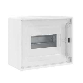 Щиток настенный 8мод. FRAME с прозр. дверцей с 2 шинами PEN на 6 и 8 отверст. бел. DKC F08W1WT