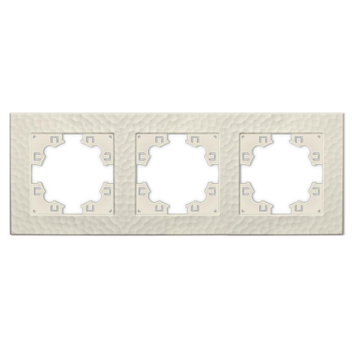 Рамка 3-м Афина фактурная универс. слоновая кость (ivory) Universal A10045-I