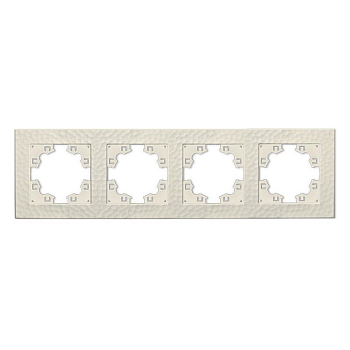 Рамка 4-м Афина фактурная универс. слоновая кость (ivory) Universal A10046-I