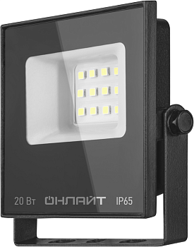 Прожектор светодиодный 90 844 OFL-03-20-6.5K-BL-IP65-LED 20Вт 6500К IP65 1600лм черн. ОНЛАЙТ 90844
