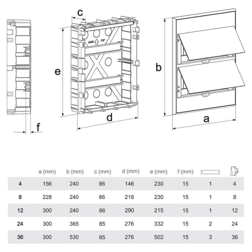 Бокс пластиковый ЩРВ-П-36 IP41 бел. дверь бел. Kranz KR-11-0237