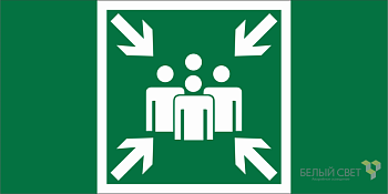 Знак безопасности BL-2010B.E21 "Пункт (место) сбора" Белый свет a19711