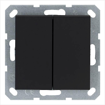 Переключатель перекрестный 2-кл. 10А IP20 механизм черн. матов. soft touch Jasmart G3014PB