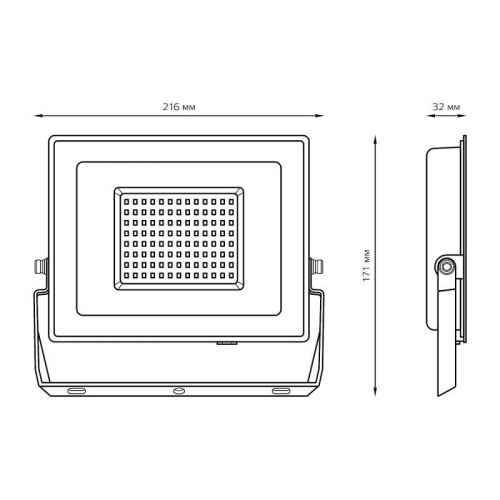 Прожектор светодиодный Elementary 100Вт IP65 6500К 8500лм PROMO G3 черн. GAUSS 613100100P