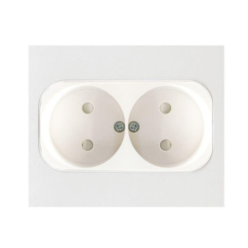 Розетка 2-м СП Стокгольм 10А IP20 без заземл. защ. шторки бел. PROxima EKF EXR10-102-10