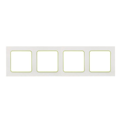 Рамка 4-м Стокгольм бел. с линией цвета зел. PROxima EKF EAM-G-303-10