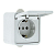 Розетка 1-м ОП Прага 16А IP44 с заземл. с крышкой бел. EKF EKR16-029-10-44