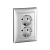 Розетка 2-м СП Valena 16А IP20 2P+E с заземл. немецк. стандарт алюм. (DIY-упак.) Leg 694335