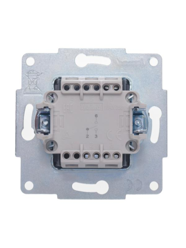 Переключатель проходной 1-кл. СП Vesna механизм жемчуж./бел. перламутр. LEZARD 742-3088-105