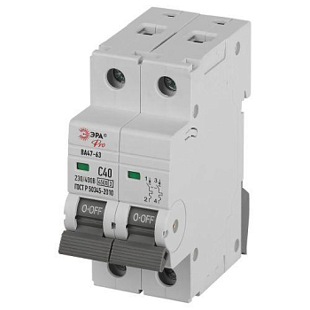 Выключатель автоматический 2п C 40А 4.5кА ВА47-63 PRO ЭРА Б0059426