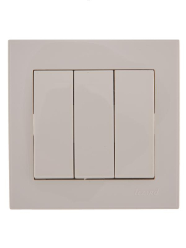 Выключатель 3-кл. СП Rain 10А IP20 бел. LEZARD 703-0202-109