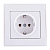Розетка 1-м СП Rain с заземл. керамика бел. LEZARD 703-0202-122