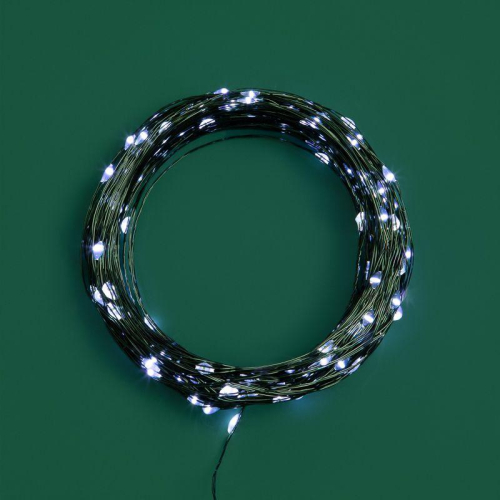 Гирлянда светодиодная "Роса" 30м 300LED бел. IP20 230В с контроллером провод зел. Neon-Night 303-275