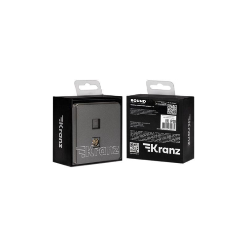 Розетка компьютерная + телевизионная СП ROUND MIELE RJ45 кат6 + TV титан Kranz KR-78-0722-2