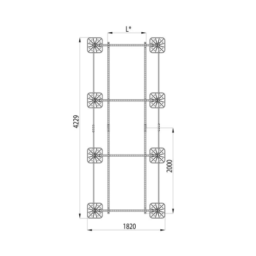 Конструкция опорная для установки оборудования TECHNORAPTOR FOOT 1500х4000 тип 1 KM-TR-F-SSEI-1500-4000-1 КМ TR0036