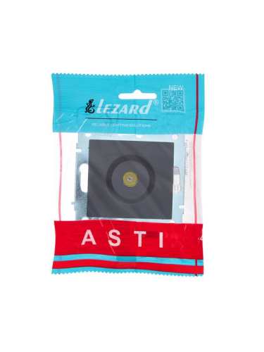 Розетка телевизионная оконечная TV СП ASTI IP20 механизм черн. бархат LEZARD 7081-4288-130