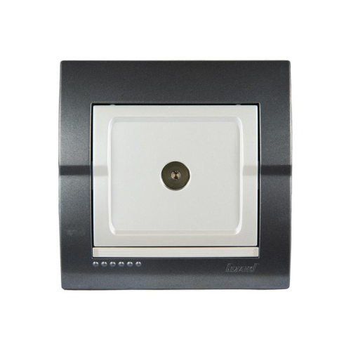 Розетка телевизионная оконечная TV СП Deriy 16А IP20 темн. сер./жемчуж. LEZARD 702-2930-130