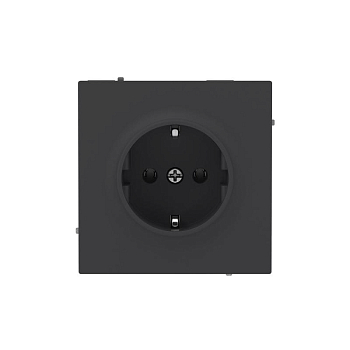 Розетка силовая KANT 2P+E без шторки черн. уголь DKC 7012033