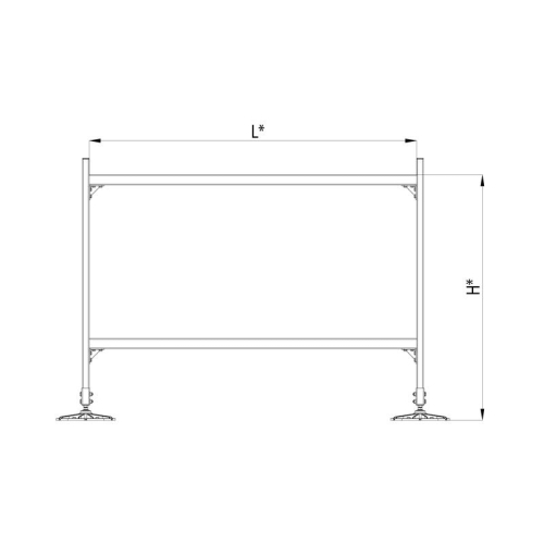 Конструкция опорная для горизонт. прямоугол. воздуховодов и метал. лотков кабеленесущих систем TECHNORAPTOR FOOT 2000х1500 KM-TR-F-SSHRAD-2000-1500 КМ TR0097