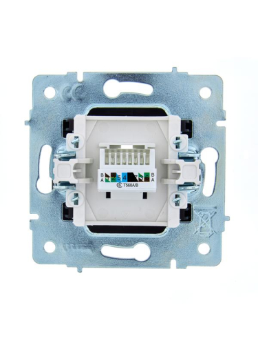 Розетка компьютерная 1-м СП ASTI IP20 RJ45 механизм Cat 6e черн. бархат LEZARD 7081-4288-140