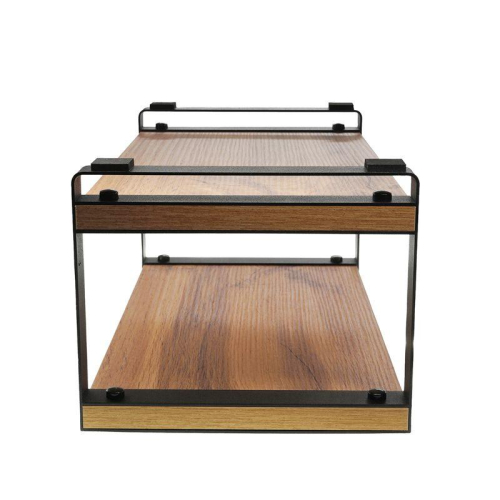 Полка-органайзер для кухни двухъярусная дуб Вотан черн. Rexant 38-0677