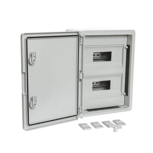 Корпус пластиковый распределительный ЩРН-24 IP65 сер. дверь 400х300х170 Промрукав PR08.26499