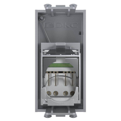 Розетка компьютерная 1мод. Avanti "Закаленная сталь" RJ-45 модульная кат.5е экран DKC 4404361