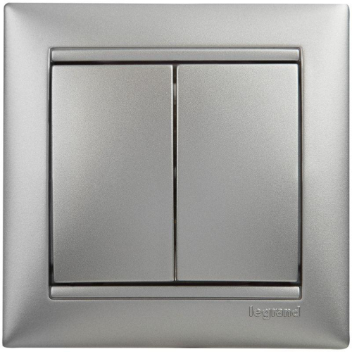 Выключатель 2-кл. СП Valena 10А IP31 250В механизм алюм. Leg 770105